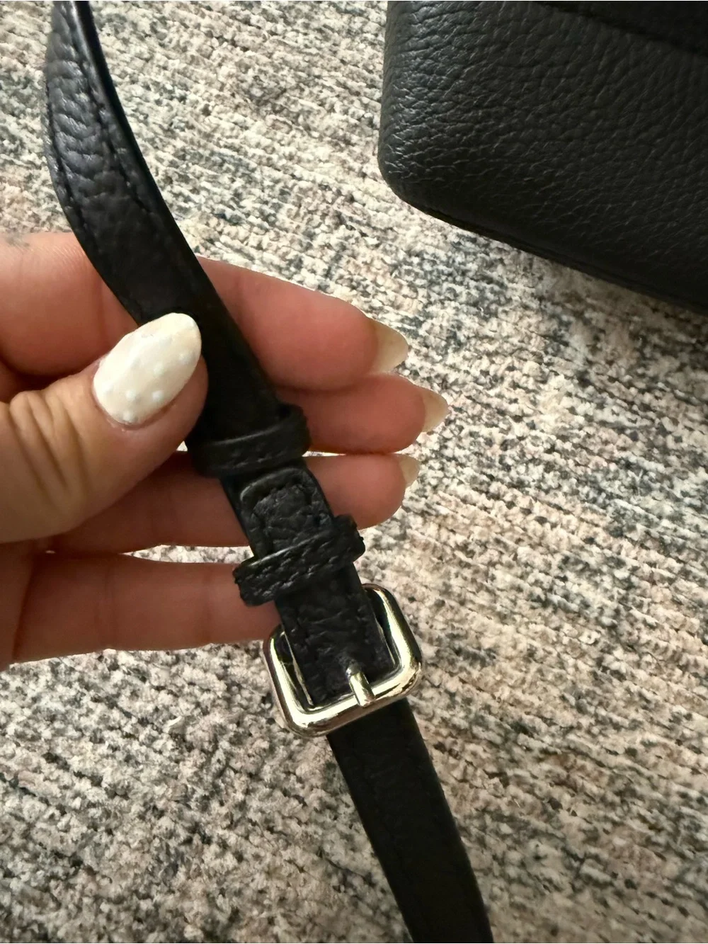 kate spade Black Pebbled Leather Crossbody Bag with Gold Logo